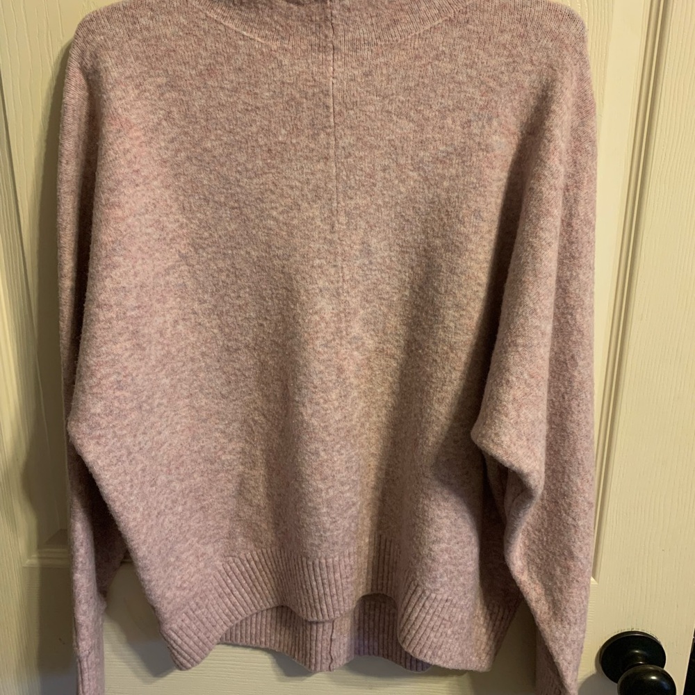 LOFT Pink Cowl Neck Sweater with Relaxed Fit and Soft Texture